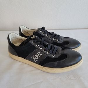 Psycho Bunny Sneakers Shoes Black Leather & Suede Trim Powerline Size 8.5 Rare